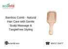 Bamboo Comb - Natural Hair Care with Gentle Scalp Massage & Tangle-Free Styling