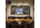 Athabasca Falls 3D Crystal Porcelain Wall Art | Om Decor