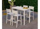 Halki Outdoor High Bar Table 125cm x 65cm – Sleek White