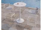 Elegant Minori Outdoor High Bar Table – Sleek White Patio Design