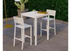Halki Outdoor High Bar Table – Stylish Matt White 77x77cm