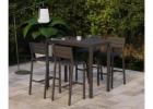 Stylish Halki Outdoor High Bar Table – 125cm Charcoal