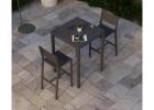 Halki Outdoor High Bar Table – Modern Charcoal Patio Dining