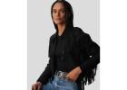 Purchase Boho Luxe Fringe Black Suede Jackets NYC Leather Jackets Style