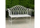 Elegant White Lavinia Iron Outdoor Bench – Timeless Garden Seating