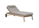 Elegant Normandy Sunbed Light Grey & Aged Teak – Premium Outdoor