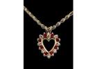 Heartfelt Elegance: Antique Gold Ruby Pendant