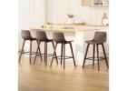 Artiss 4x Bar Stools – Vintage Leather & Solid Wooden Style