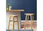 Stylish Artiss Bar Stools – Natural Wooden Kitchen Seats x2
