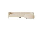Curved Aruba Style 4 Seater Right Chaise Sofa in Sand Dune Finish