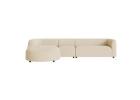 Elegant Aruba Curve 4 Seater Left Chaise Sofa in Sand Dune Finish
