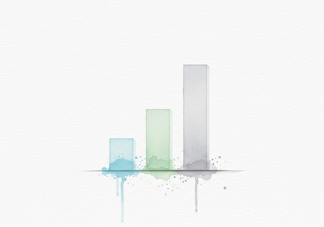 A watercolor bar chart showing growth, which represents the measurement of key activation metrics in a marketing plan.