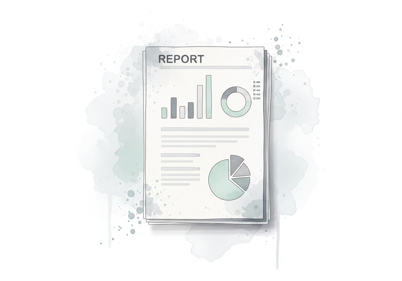 An illustration of a data report, representing the creation of link-worthy content for a PR and SEO campaign.