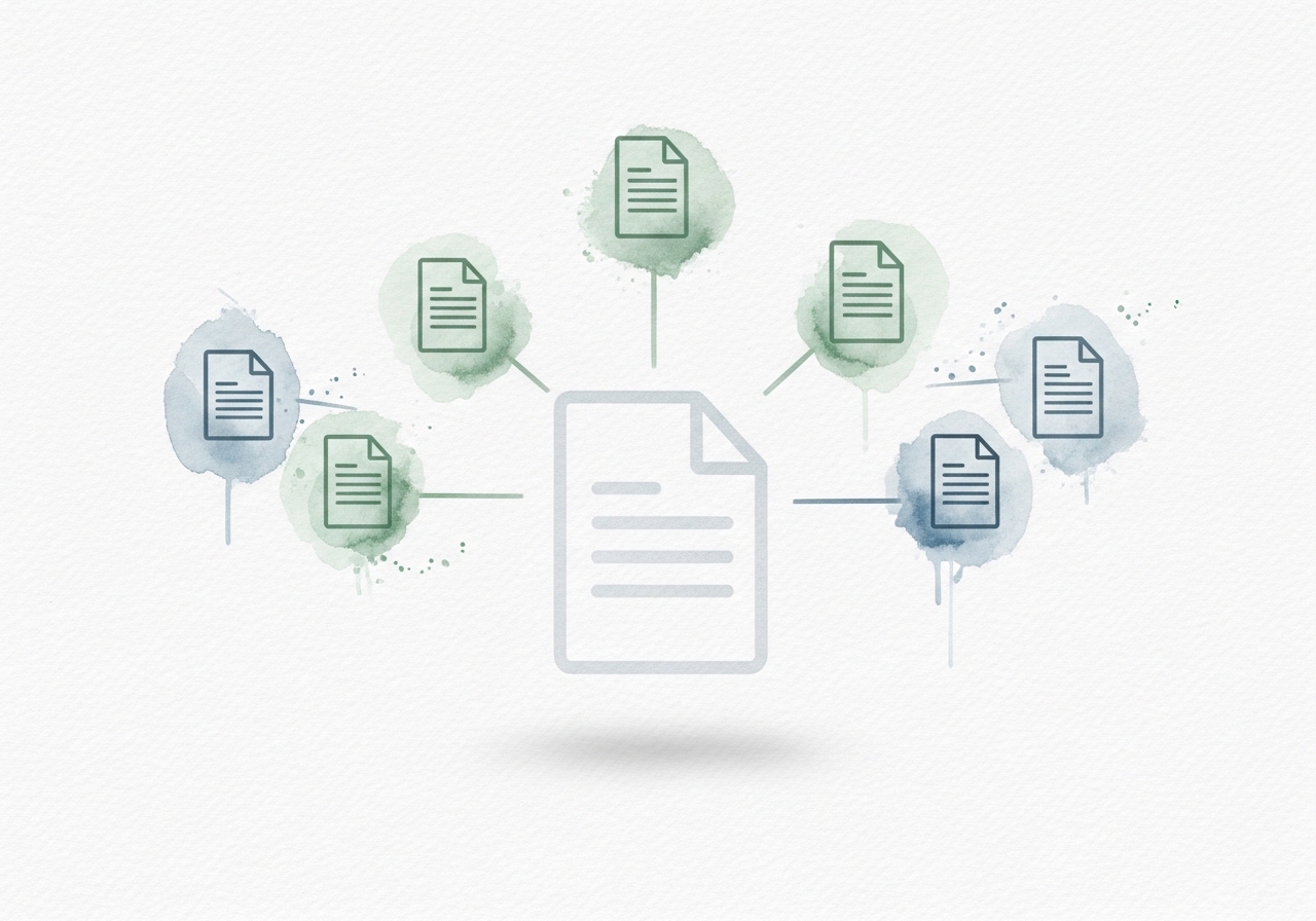 An illustration showing how one blog post can be repurposed into many LinkedIn posts.