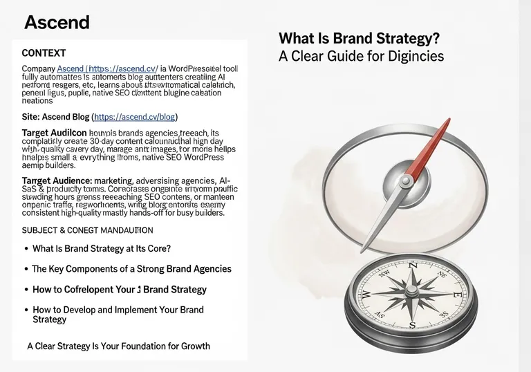 A watercolor illustration of a modern compass, symbolizing the direction provided by a clear brand strategy.