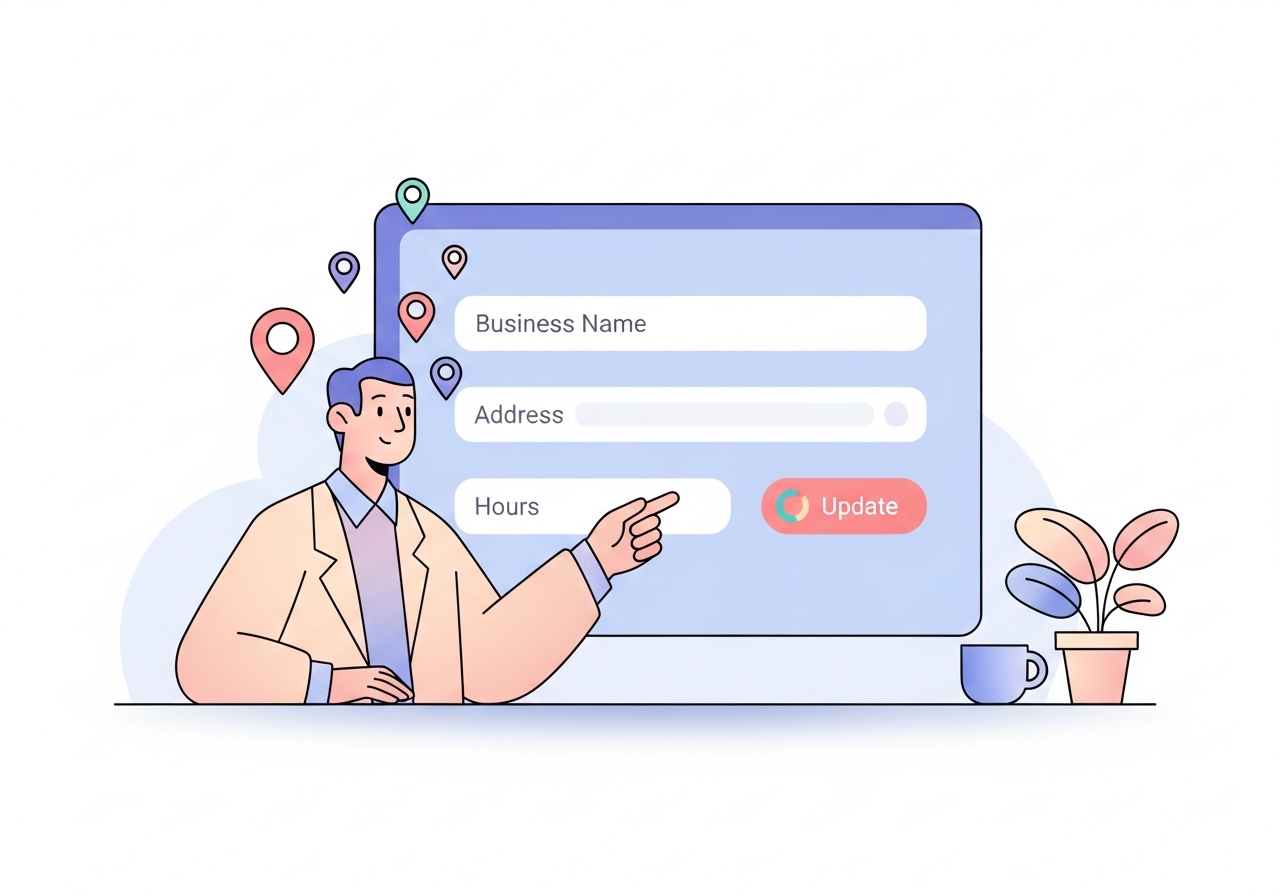 A marketing professional optimizing a Google Business Profile as part of a multi location SEO plan.