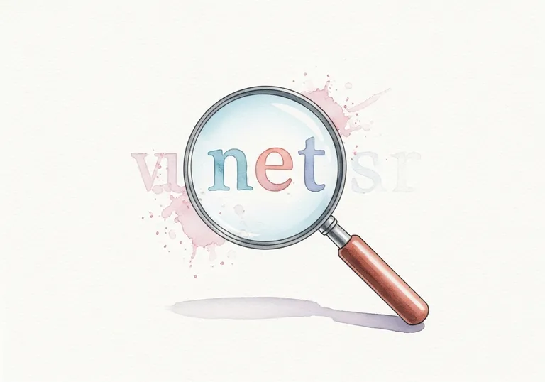 A digital watercolor illustration showing a search synonym being discovered through a magnifying glass, representing SEO strategy.