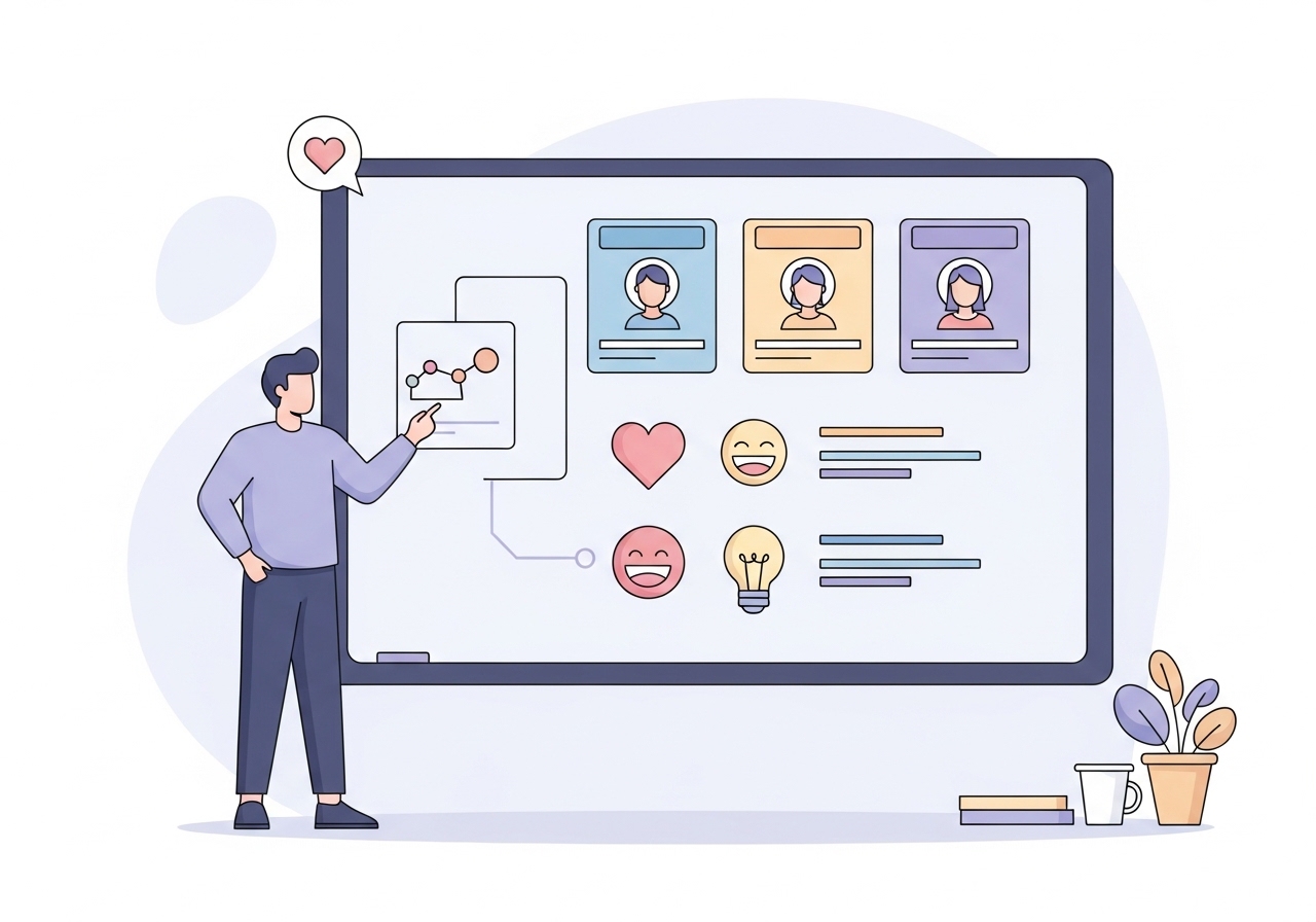 A marketer analyzing user personas and emotional triggers to create resonant content that people will share.