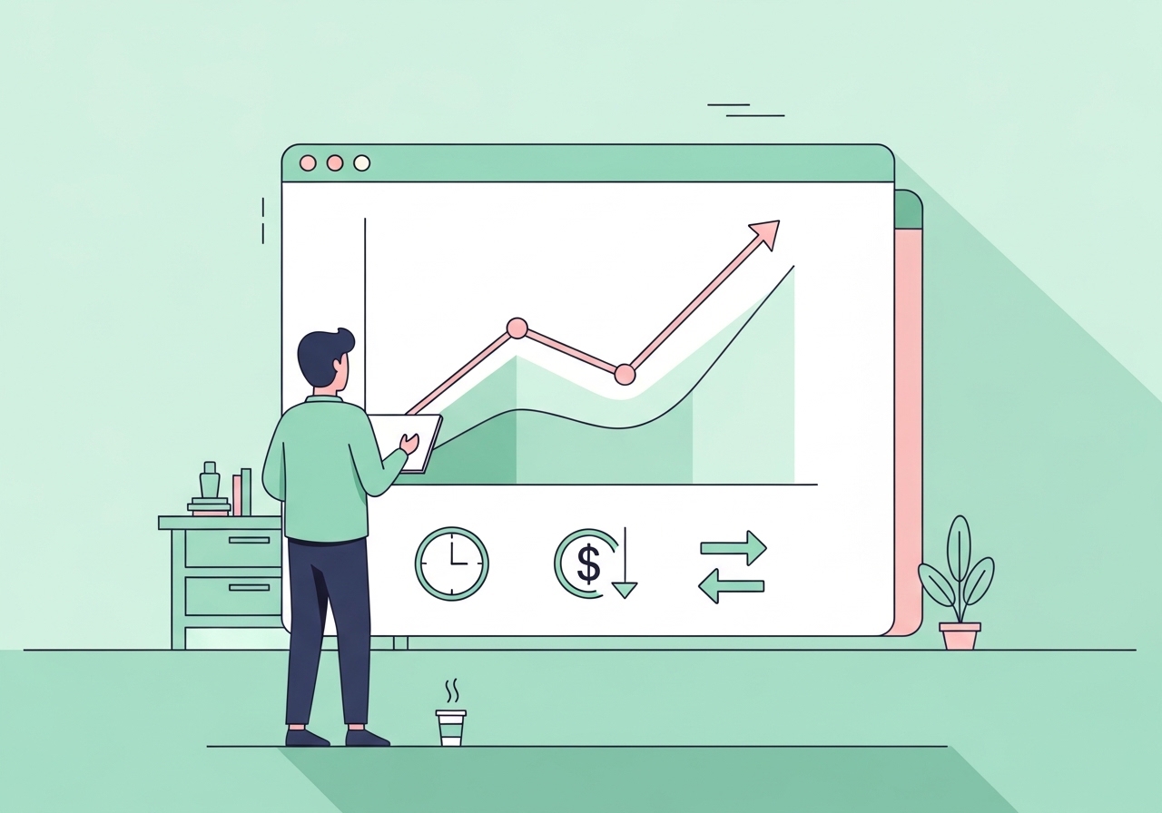 A chart showing organic traffic growth, illustrating a key benefit of an automated content strategy.