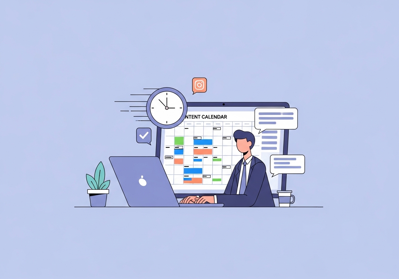A professional marketer working on a laptop, illustrating how to write blog posts faster using an efficient content creation process.