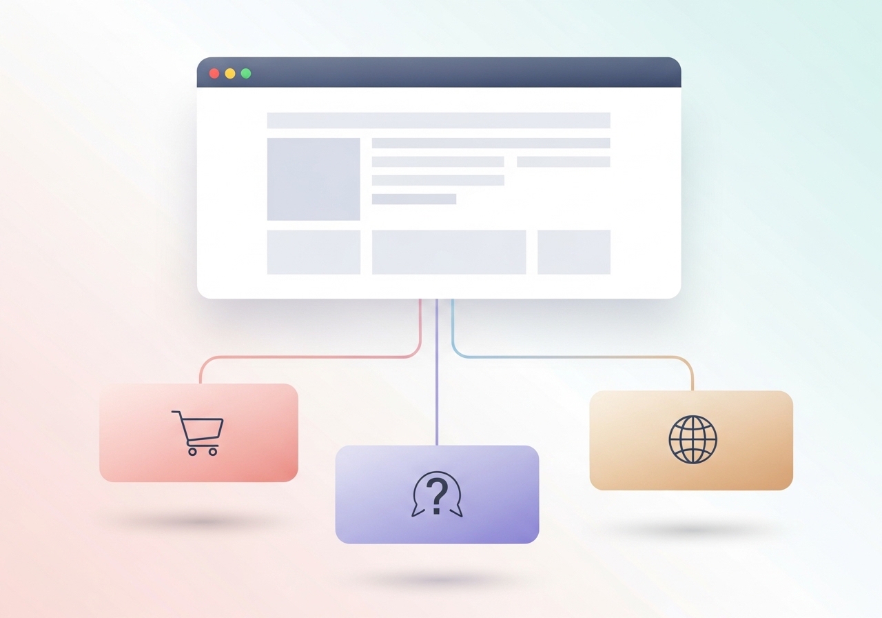 Examples of when to use a subdomain, including e-commerce shops, support portals, and international sites.