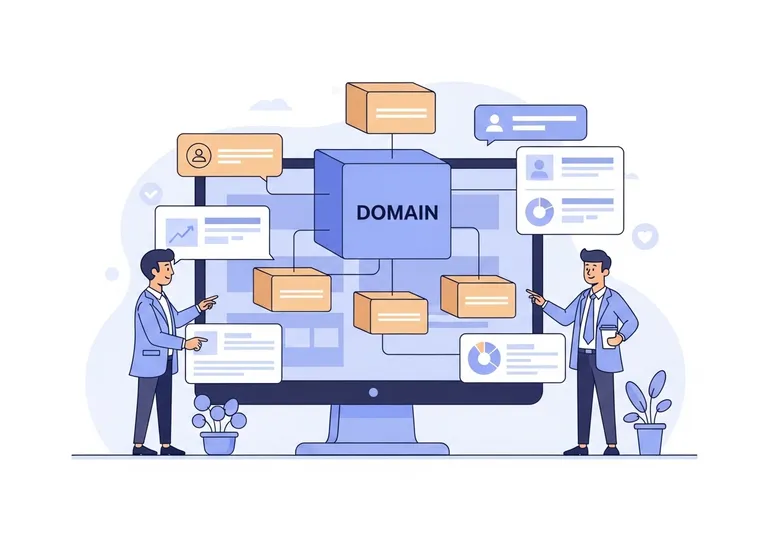 An illustration showing the relationship between a main domain and its subdomains, representing the topic of subdomains and SEO strategy.