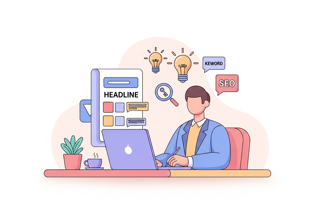 A writer creating SEO-optimized content to increase website traffic.
