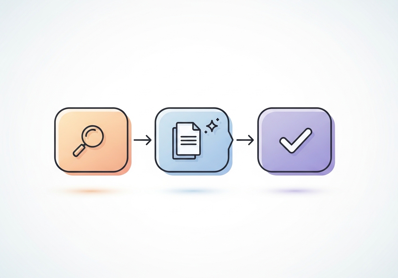 A flowchart showing how to integrate AI content creation tools into an agency workflow, from strategy to publishing.