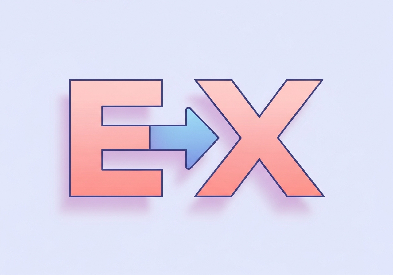An illustration of an arrow formed in the negative space between two letters, representing a subtle branding message.