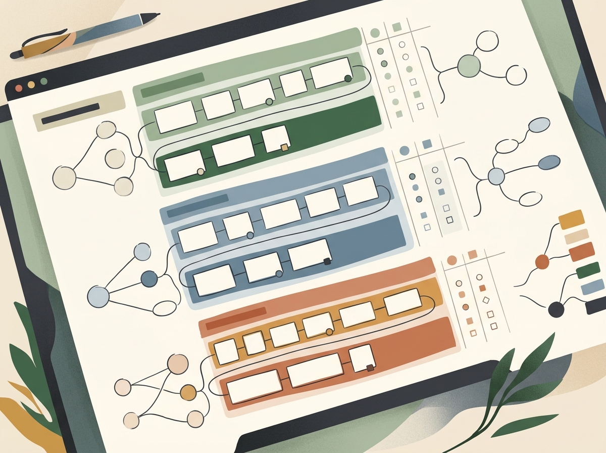 Content publishing dashboard scheduling daily automated articles and topic clusters.