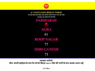 Faridabad Result – Live Updates & Fast Satta Results | A-7 Satta Fast Faridabad Result – Live Updates & Fast Satta Results | A-7 Satta Fast