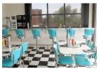 Bars and Booths offers Diner tables and chair sets for sale in real metal banding