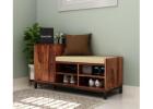 Shoe Rack with Seat | Wooden Shoe Cabinets & Modern Shoe Racks