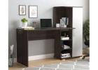 Stanis Engineered Wood Study Table with Frosty White Door Cabinet & Bookshelf