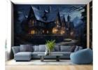 Scary Haunted House Halloween Wallpaper for Walls