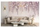 Elegant Wisteria Watercolor Wall Mural for a Dreamy Ambiance