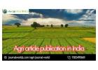 Agri Article Publication in India for Research and Innovation
