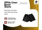 Stay Cool and Classic with White Linen Boxer Shorts