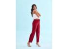 Shop Stylish Red Pants for Women Online at Go Colors