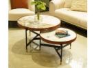 Samara Marble Top Coffee Table - Set of 2, Elegant Center Table for Living Room