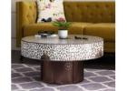 Mariana Coffee Table (Coconut Wood Inlay, Honey Finish)