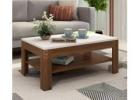 Beach Coffee Table with Frosty White Top (Exotic Teak Finish)