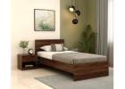 Clemency Single Bed (Columbian Walnut Finish) – Unmatched Elegance and Minimalist Charm