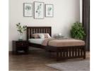 Douglas Single Bed Without Storage (Walnut Finish) – Uncluttered Elegance and Lasting Strength