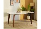 Valence 6 Seater Sheesham Wood Dining Table with Marble Top