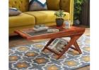 Elena Glass Top Coffee Table (Honey Finish): Modern Elegance Defined