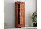 Adolph 1-Door Honey Finish Storage Wardrobe