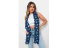 Lightweight Scarves Women’s Remi Wrap Silver Sparkle Foil Paw
