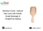 Bamboo Comb - Natural Hair Care with Gentle Scalp Massage & Tangle-Free Styling