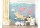 Running Unicorn with Clouds Wallpaper